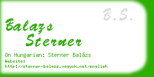 balazs sterner business card